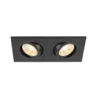 SLV New Tria 155 Spot Aluminium Noir Carré | Convient pour 2x GU10 