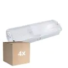 Lot 4x Noxion LED Éclairage Luminaire de porche | Wall/Monté Au Plafond | 8.5W 500lm - 865 Lumière Du Jour | 20m Distance de visualisation - Éclairage De Secours 3 Heures - IP65 - Incl. 4 Directions